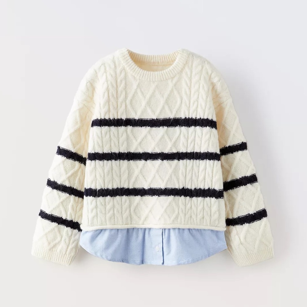 Zara Mixed Stripe Knit Sweater
